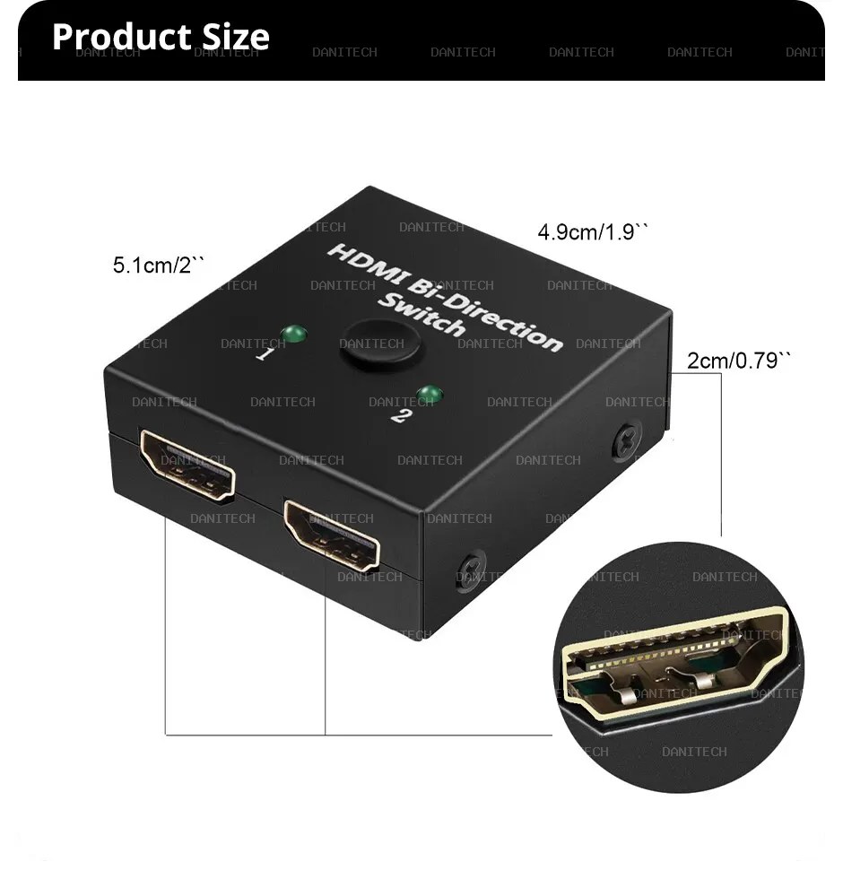 SWITCH INTERRUPTOR HDMI BIDIRECCIONAL TIPO Y - imagen 3